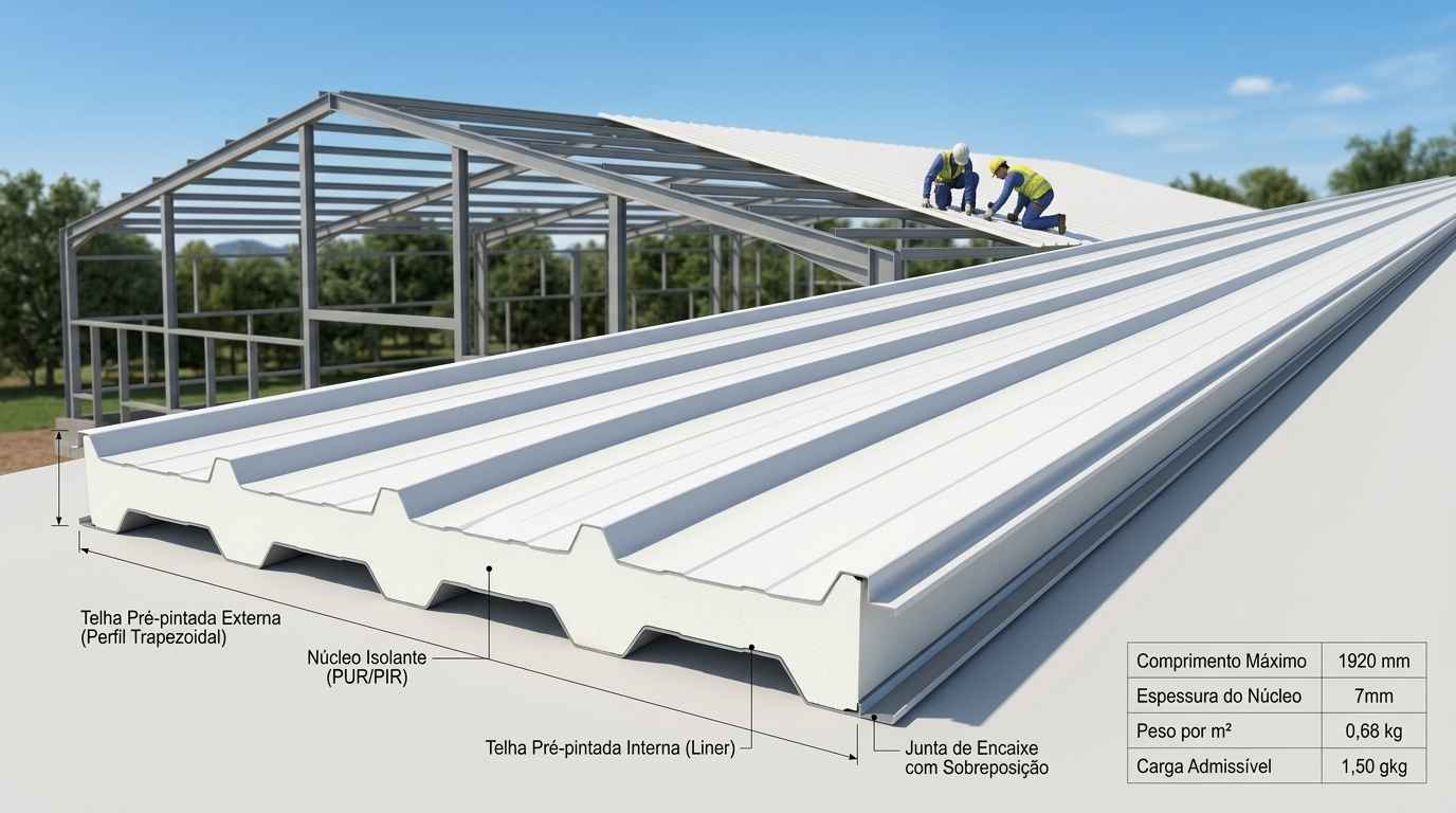 Telha Termoforro com Isolamento Térmico
